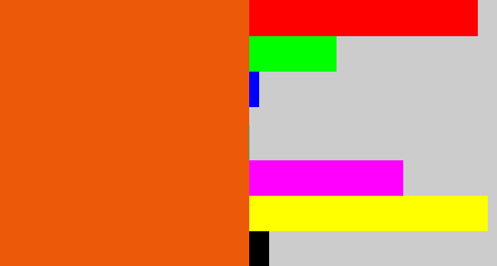 Hex color #eb5909 - deep orange