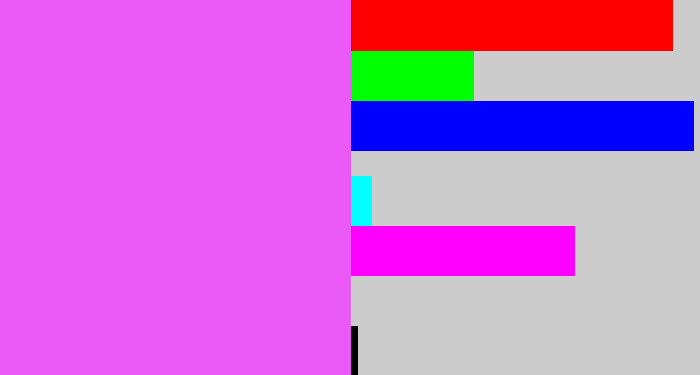 Hex color #eb59f9 - light magenta