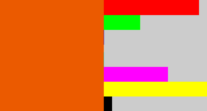 Hex color #eb5a00 - deep orange