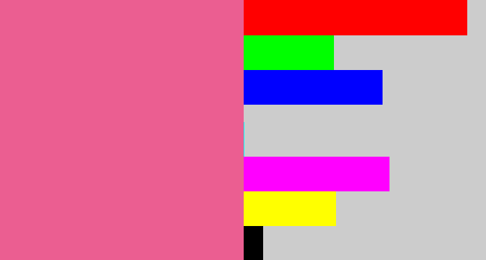 Hex color #eb5e91 - medium pink