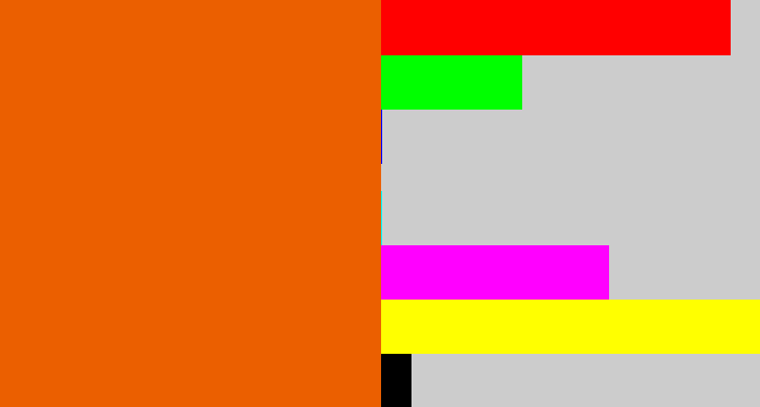 Hex color #eb5f00 - bright orange