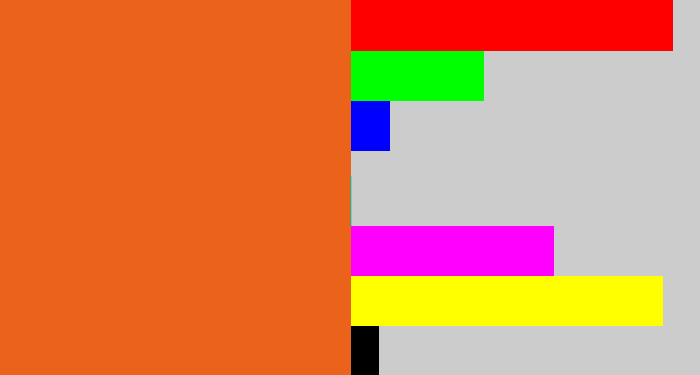 Hex color #eb621b - reddish orange