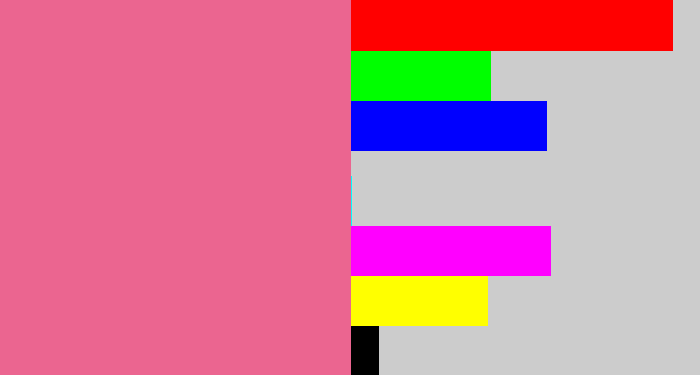 Hex color #eb6590 - medium pink