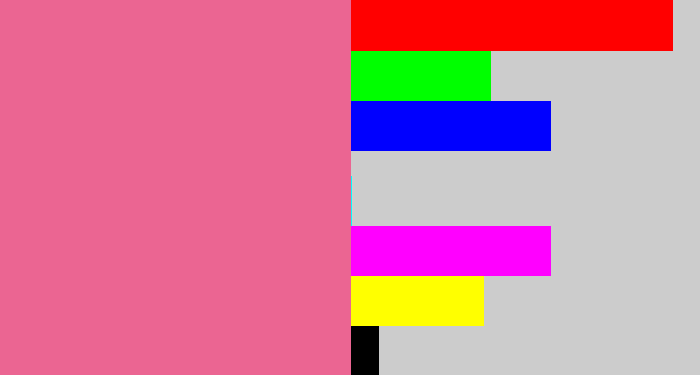 Hex color #eb6592 - medium pink