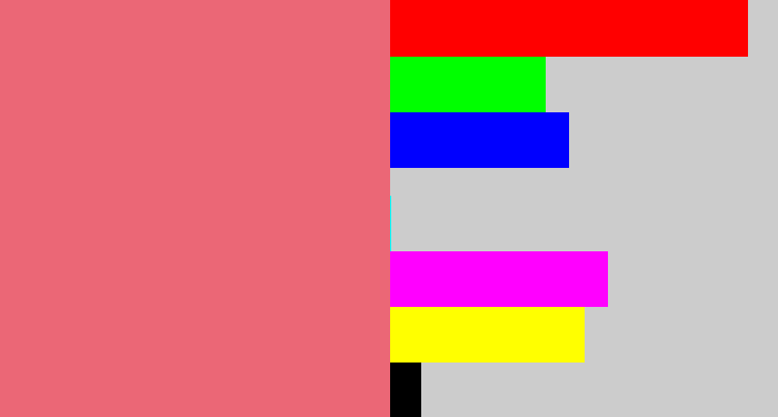 Hex color #eb6776 - pinkish