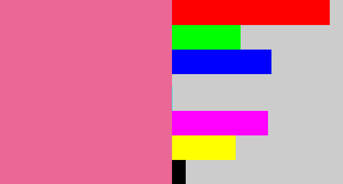 Hex color #eb6795 - medium pink