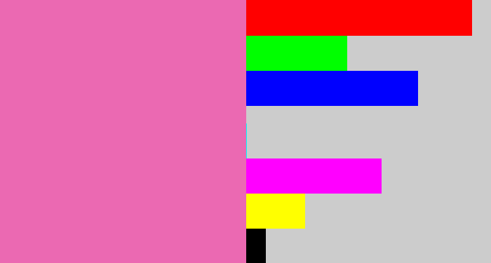 Hex color #eb69b2 - bubble gum pink
