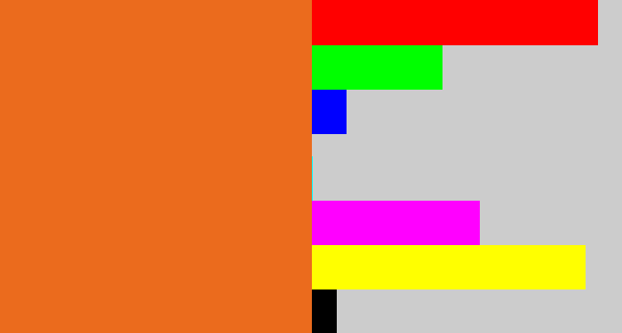 Hex color #eb6b1d - orange