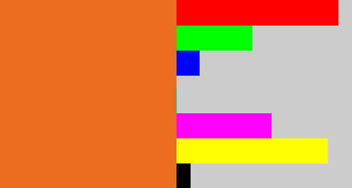 Hex color #eb6d20 - orange