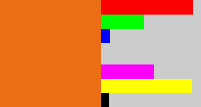 Hex color #eb6e16 - orange