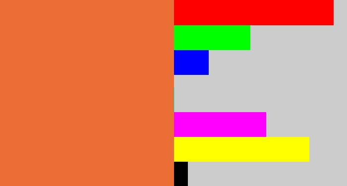 Hex color #eb6f34 - dusty orange
