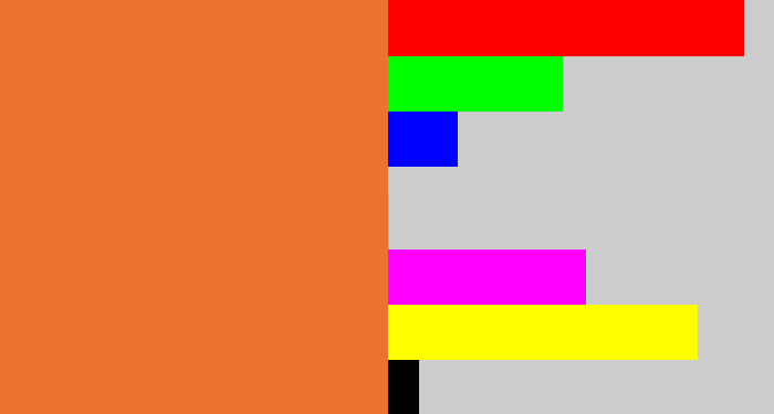 Hex color #eb722f - dusty orange