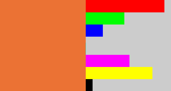 Hex color #eb7234 - dusty orange