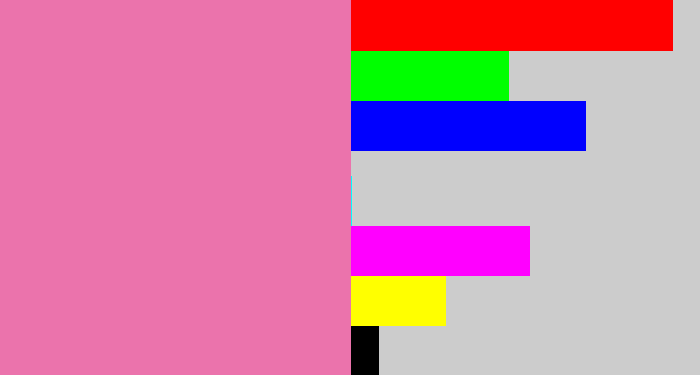 Hex color #eb73ac - bubble gum pink