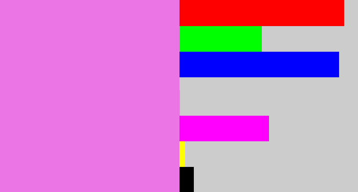 Hex color #eb75e4 - purply pink
