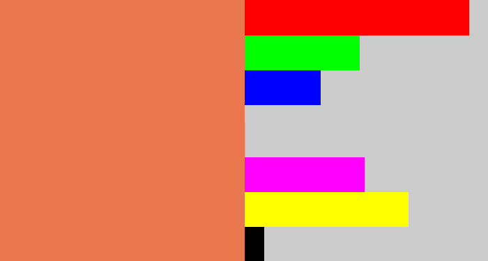 Hex color #eb774e - orangish