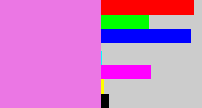 Hex color #eb77e4 - purply pink