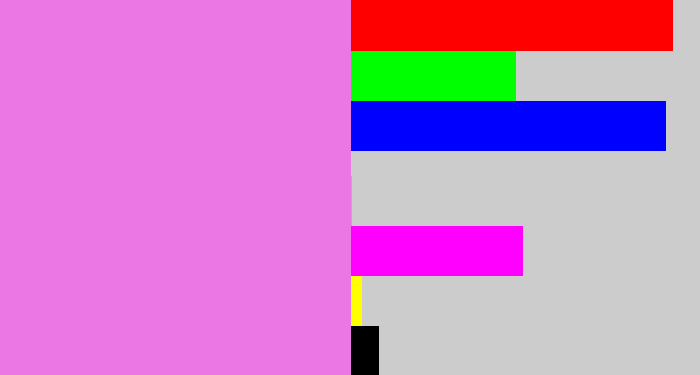Hex color #eb77e5 - purply pink