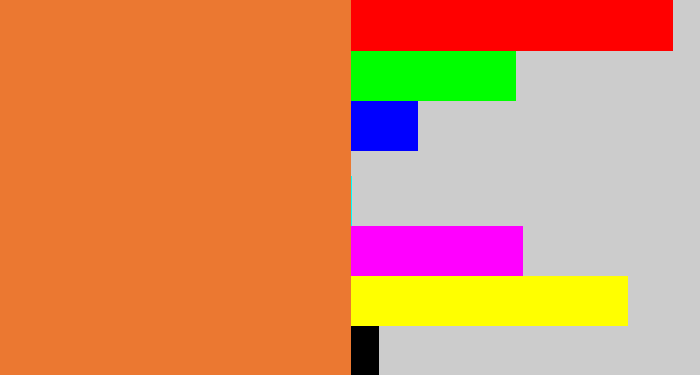 Hex color #eb7831 - dusty orange