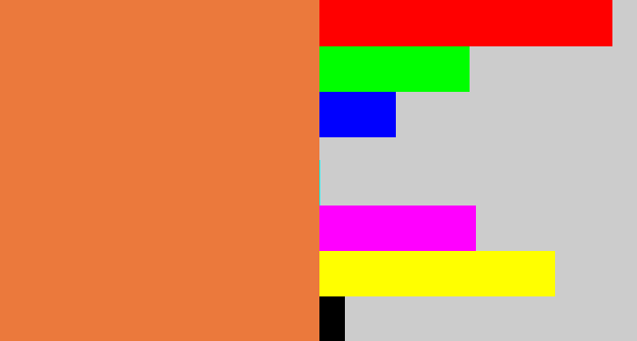 Hex color #eb793c - dusty orange