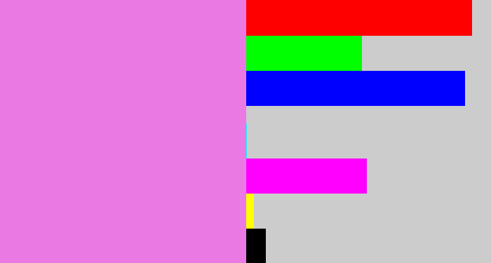 Hex color #eb79e3 - purply pink