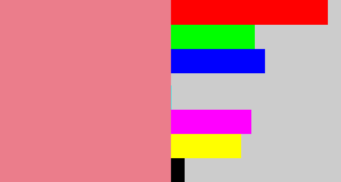 Hex color #eb7d8b - carnation