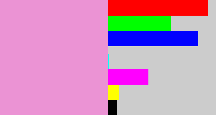 Hex color #eb93d4 - lavender pink