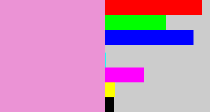 Hex color #eb93d5 - lavender pink