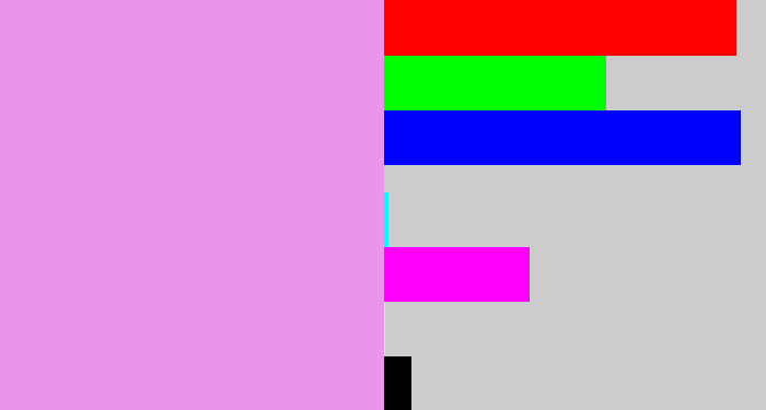 Hex color #eb94ee - lavender pink