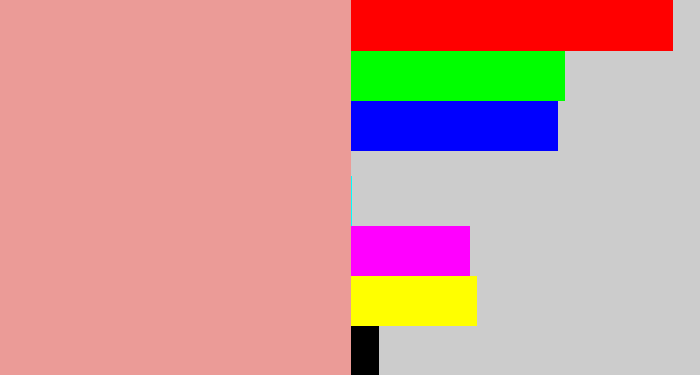 Hex color #eb9b97 - blush