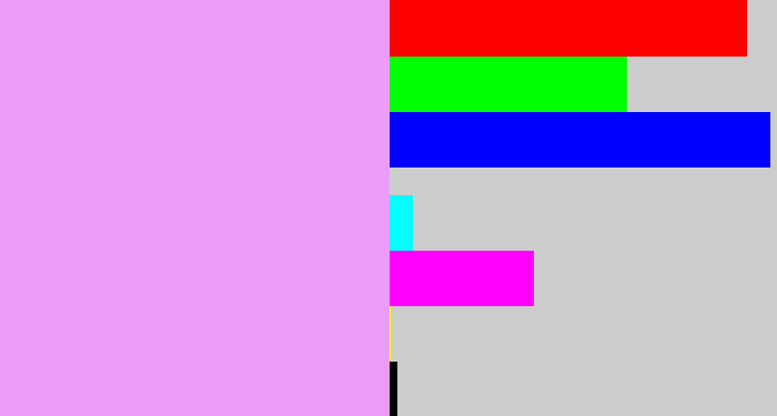 Hex color #eb9cf9 - lilac