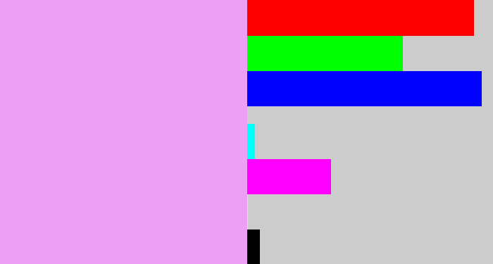 Hex color #eba0f3 - light violet