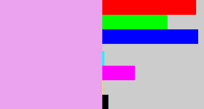 Hex color #eba2ef - light violet