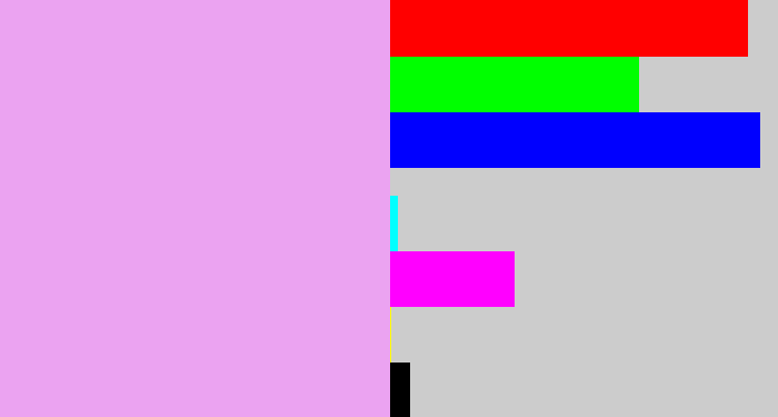 Hex color #eba3f1 - light violet