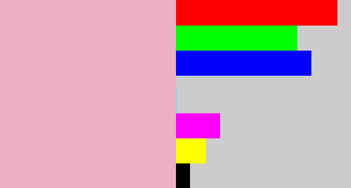 Hex color #ebb0c4 - soft pink