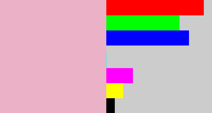 Hex color #ebb1c6 - soft pink