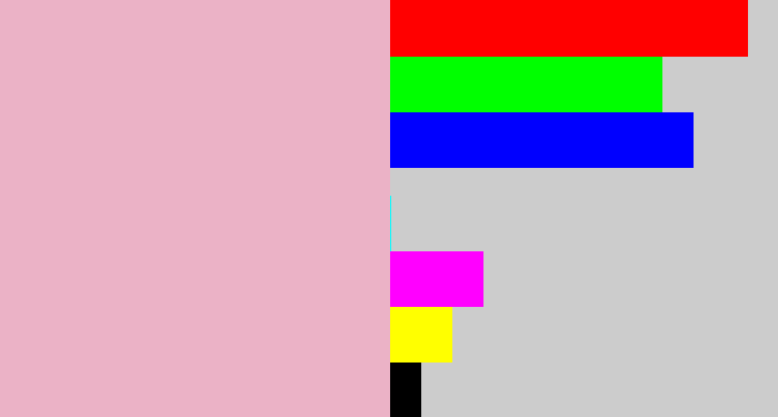 Hex color #ebb2c6 - soft pink