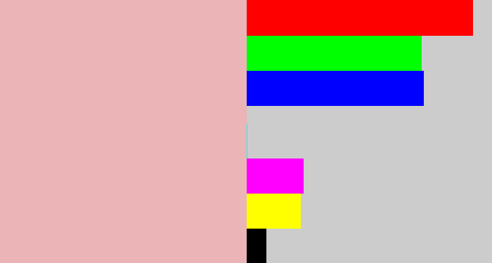 Hex color #ebb4b7 - soft pink