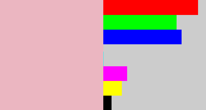 Hex color #ebb6c1 - soft pink