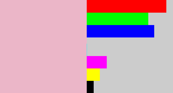 Hex color #ebb6c8 - soft pink