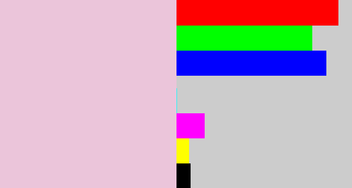 Hex color #ebc5da - pale pink