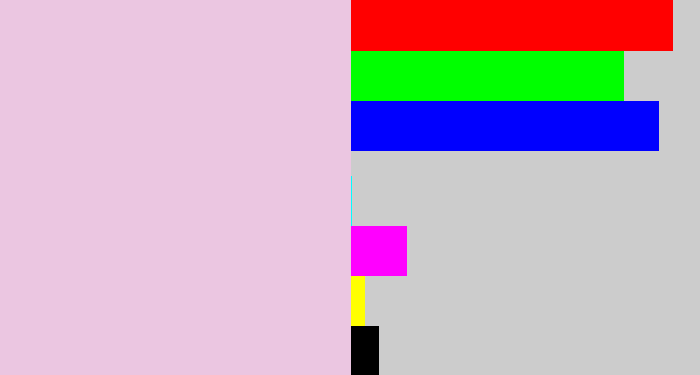 Hex color #ebc6e1 - pale pink