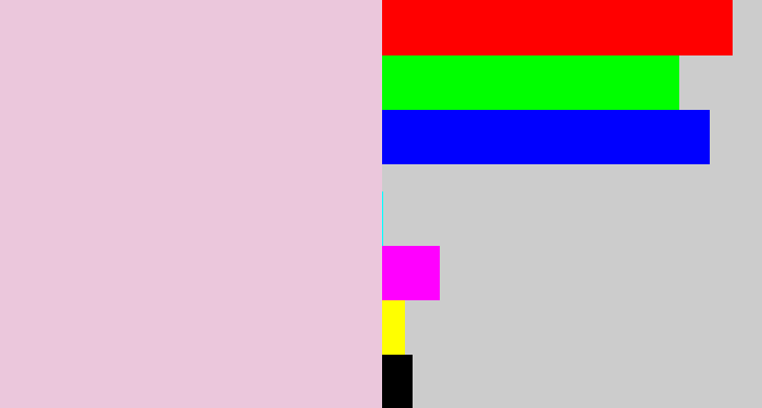 Hex color #ebc7dc - pale pink