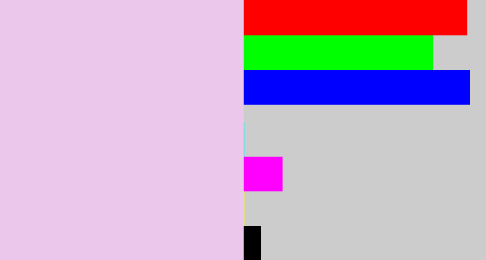 Hex color #ebc7ec - light lilac