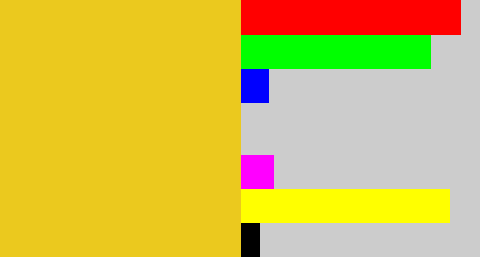 Hex color #ebc91e - piss yellow