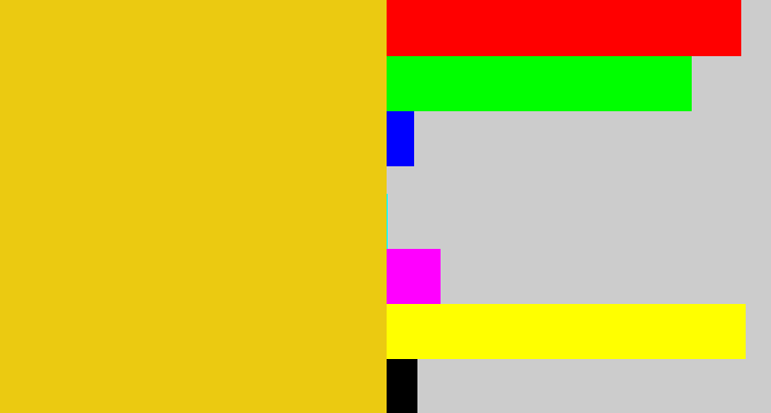Hex color #ebca11 - piss yellow