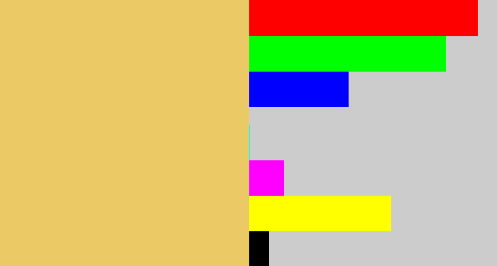 Hex color #ebca66 - light mustard