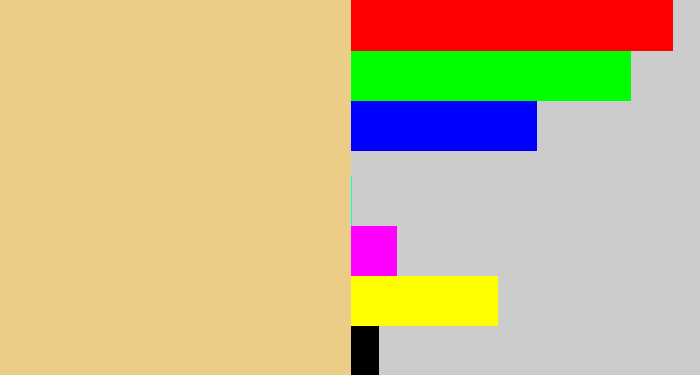 Hex color #ebcd88 - sandy