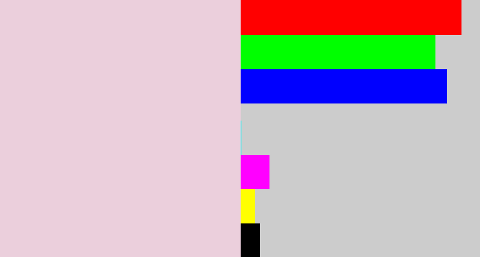Hex color #ebcfdc - pale pink