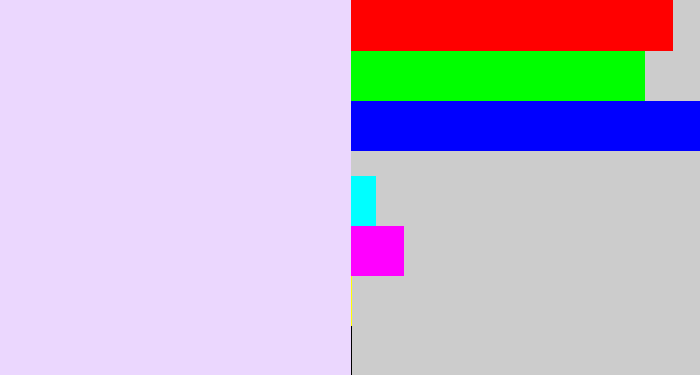Hex color #ebd7fe - pale lavender